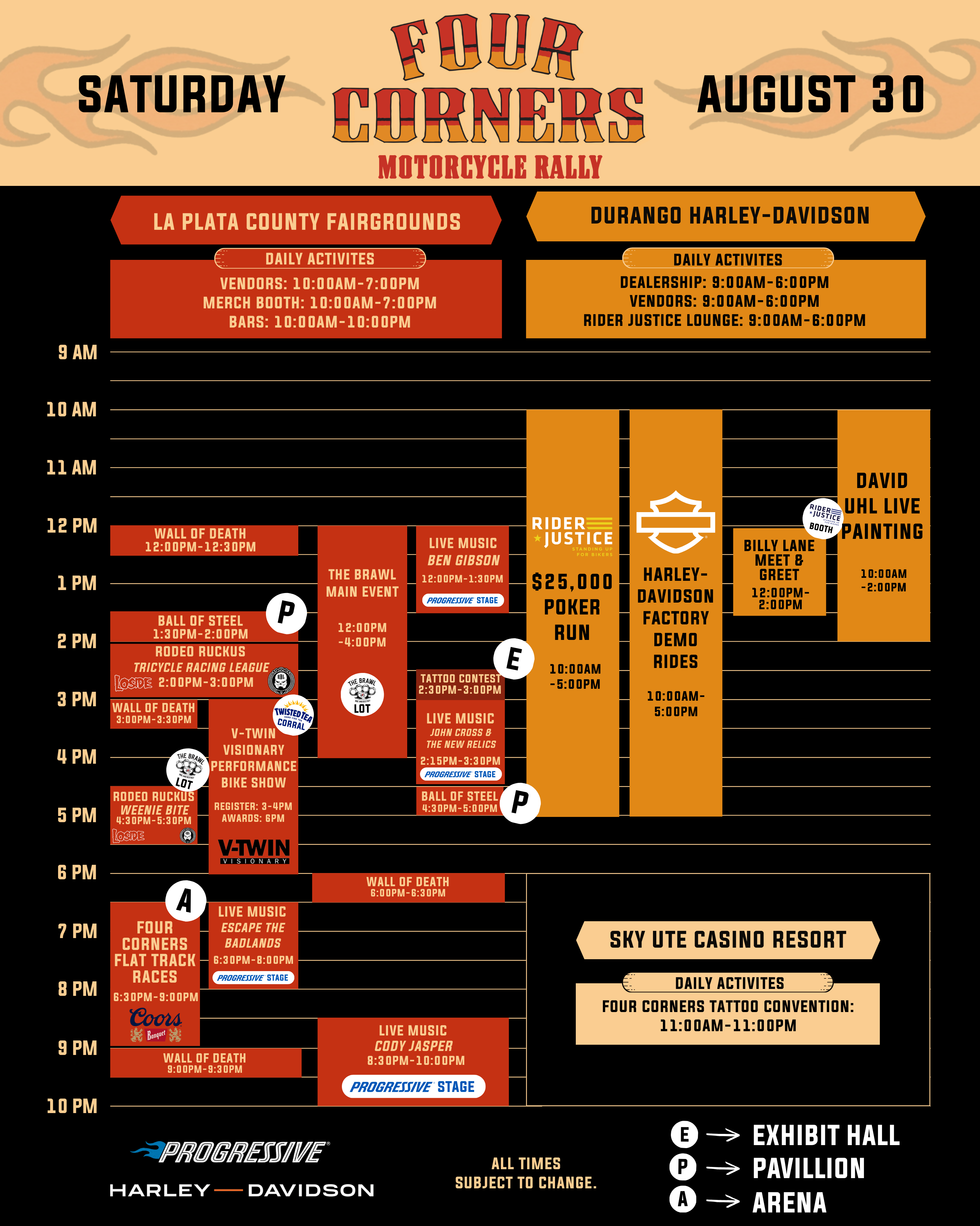 Event Schedule – FOUR CORNERS MOTORCYCLE RALLY
