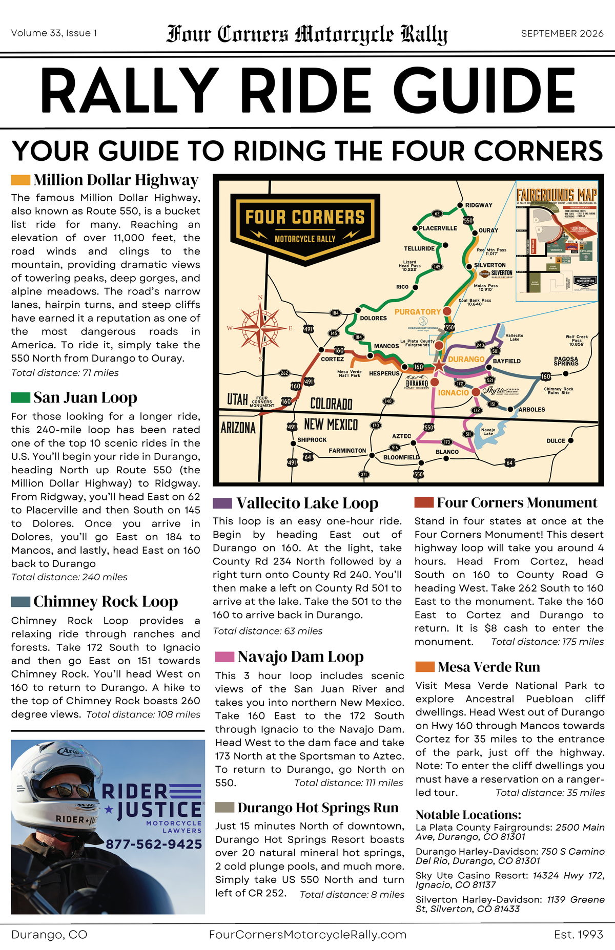 Motorcycle Rally Starting Point Ride Guide – FOUR CORNERS MOTORCYCLE RALLY